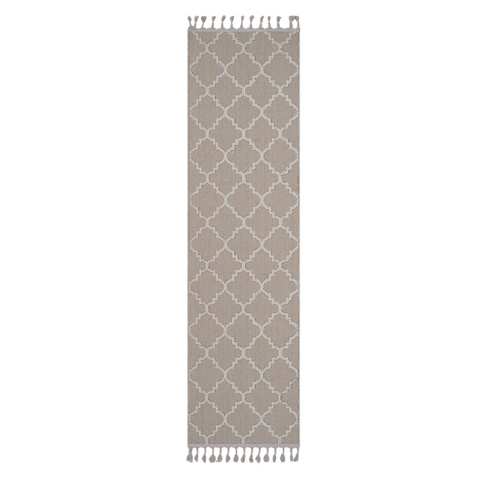 Guros - 2' x 8' Trellis Indoor / Outdoor Area Rug - Ivory