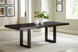 Neymorton - 7 Pc. - Rectangular Extension Table, 6 Side Chairs - Dark Grayish Brown Signature Design by Ashley®
