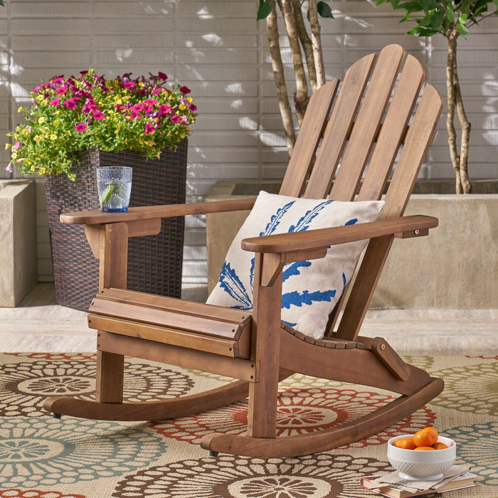 Echoes - Outdoor Acacia Wood Adirondack Rocking Chair