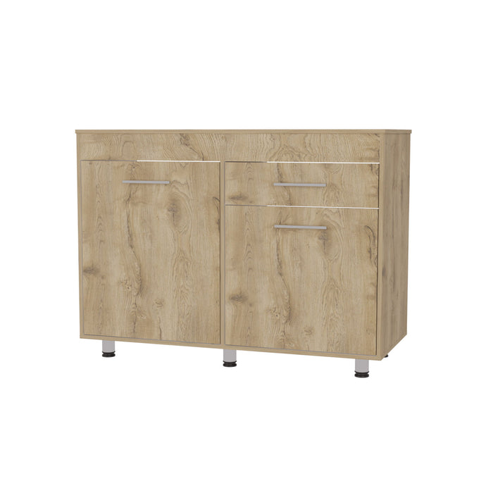 Console Accent Cabinet With Three Shelves And One Drawer - Natural