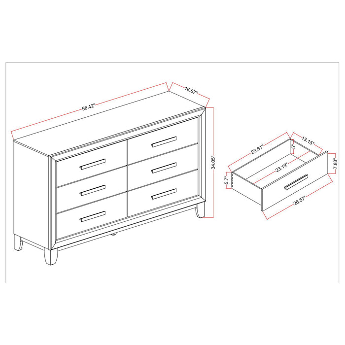 Harry - Dresser With 5 Spacious Drawers - Brown Global Furniture USA