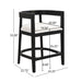 Modern Rubberwood Counter Stool Set With Upholstered Seats Noble House
