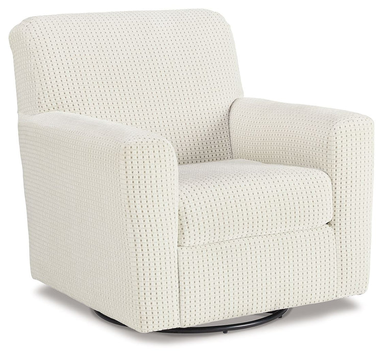 Herstow - Swivel Glider Accent Chair - Ivory Signature Design by Ashley®