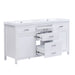 Double Sink Bathroom Vanity With Top, Soft Closing Doors & Drawers, Tip Out Drawer, 2 Cabinet Doors, Adjustable Shelf - White Noble House