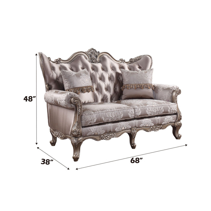 Jayceon - Loveseat With 2 Pillows - Fabric & Champagne ACME