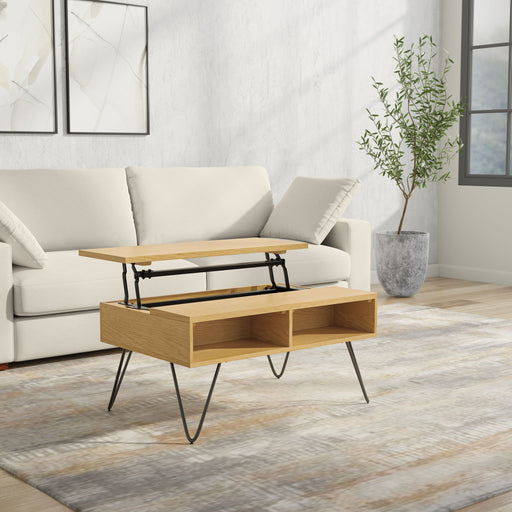 Hunter - Lift Top Coffee With Hidden Storage - Oak Simpli-Home