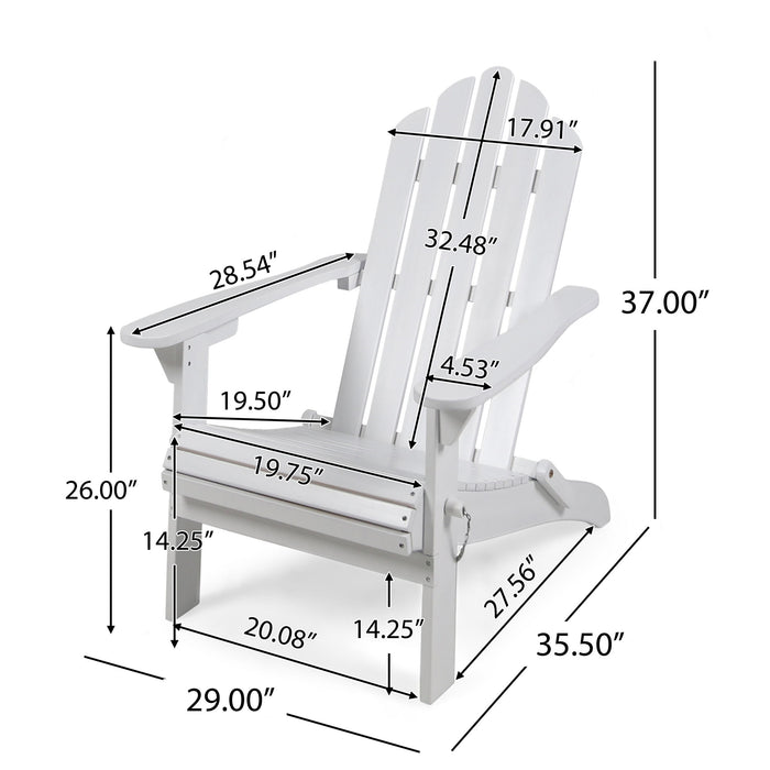 Aurascape - Outdoor Acacia Wood Foldable Adirondack Chair