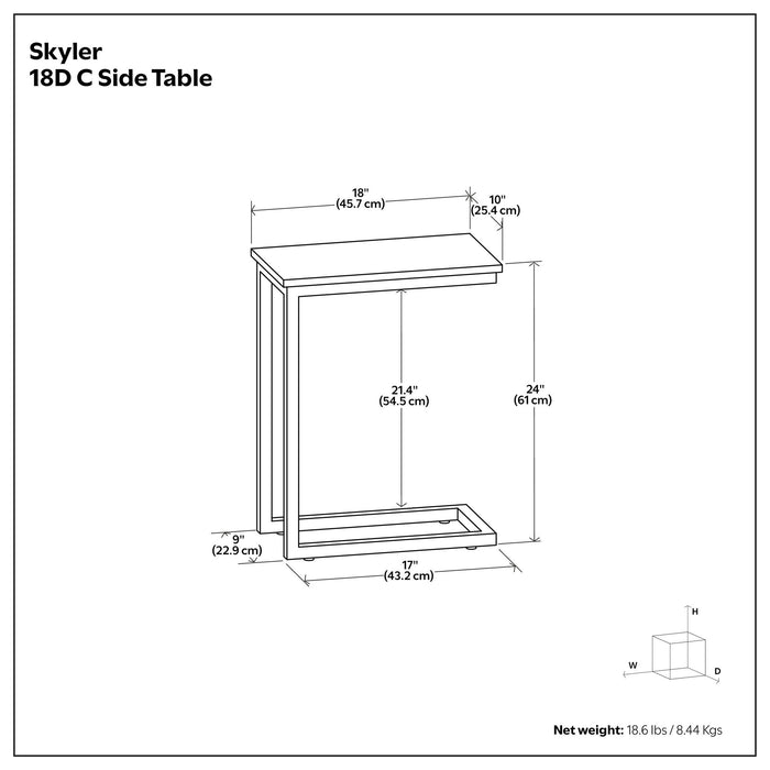 Skyler - C Side Table Handcrafted Simpli-Home