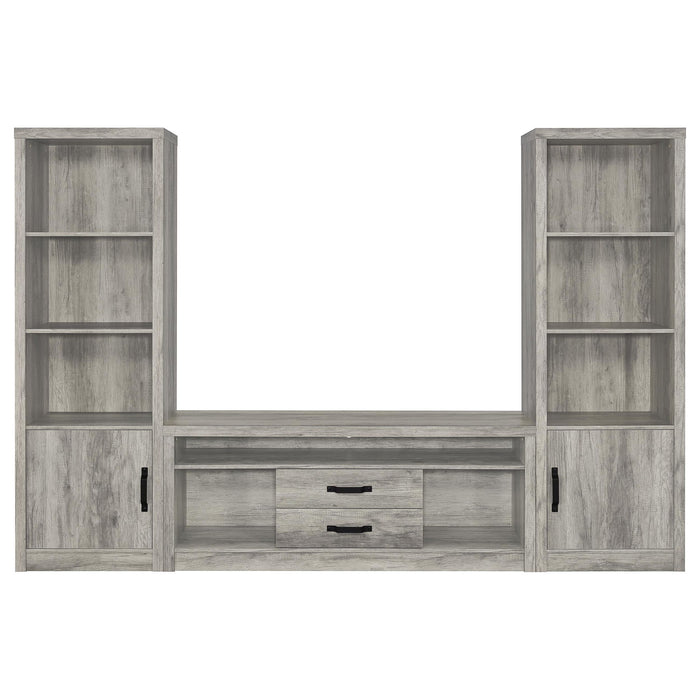 Conifer - 3 Piece TV Entertainment Center With Storage - Gray