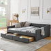 Upholstered Tufted Daybed With 2 Drawers, Waved Arms Home Essentials