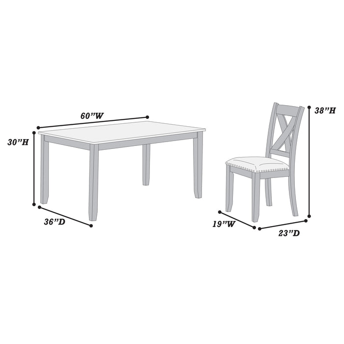 7 Piece Dining Room Furniture, Table And 6 Chairs Set - Gray Home Essentials