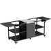 Outdoor Grill Cart For 2 Big Egg - Black / Silver Daily Nest