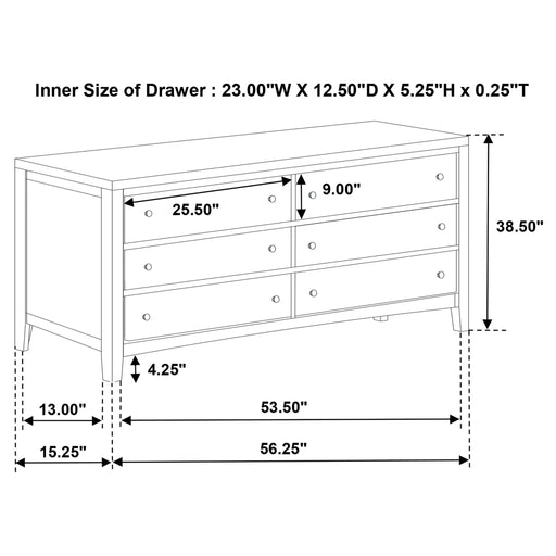 Clement - 6 Drawer Dresser Cabinet - Espresso Furniture Max