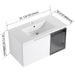 Wall Mounted Bathroom Vanity With Sink, 2 Soft Close Doors, Cabinet & Half Door Home Essentials