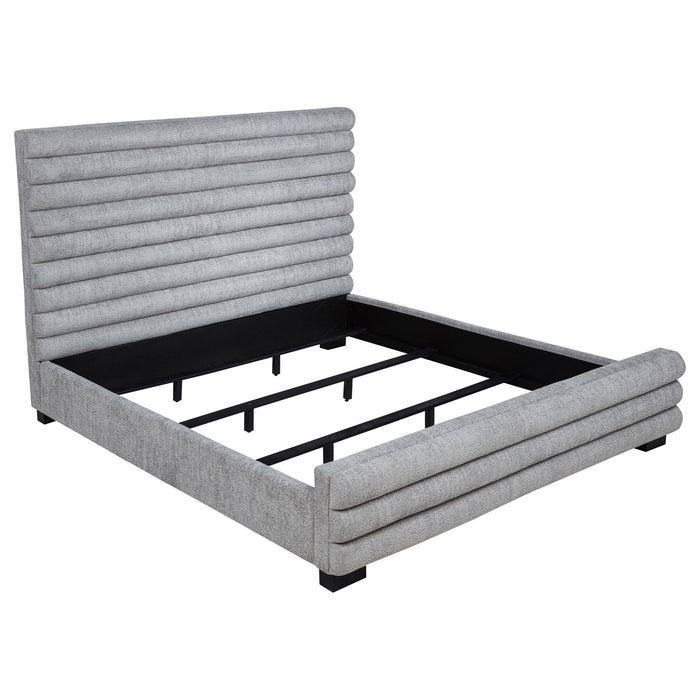 Fandango - Eastern Bed With Rolled Tufting - Gray Furniture Max