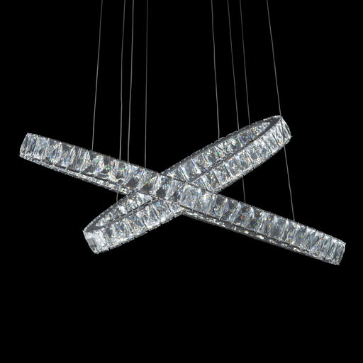Michael Amini Lighting - Crossover Modern Crystal LED Chandelier - Chrome Michael Amini
