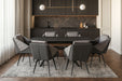 Aurora - 7 Piece Dining Room Set (Dining Table And 6 Chairs) - Grey / Silver / Black Extravaganza Collection