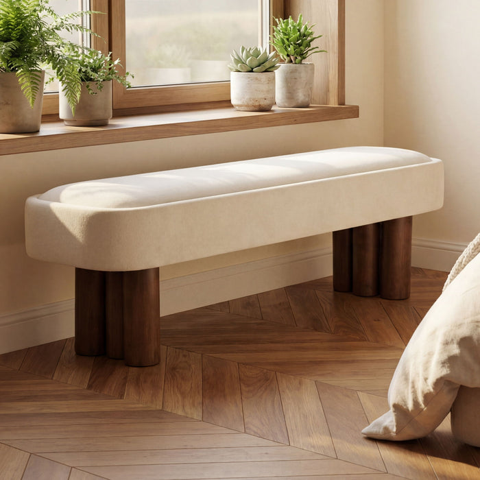 Indoor Upholstered Dining Bench Noble House