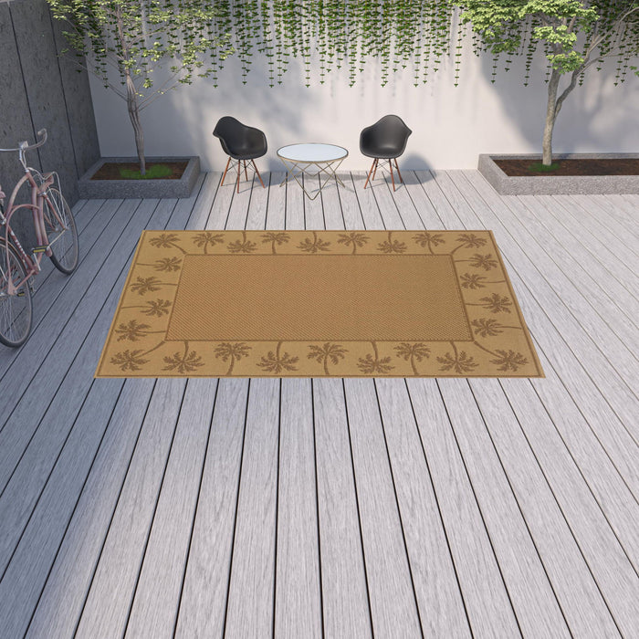 9' X 13' Stain Resistant Outdoor & Indoor Area Rug - Beige