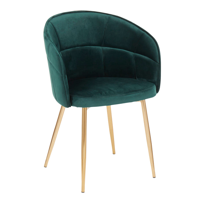 Lindsey - Contemporary Chair - Gold / Green