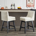 Upholstered Swivel Bar Stools With Ergonomic Design (Set of 2) - Cream White Home Essentials