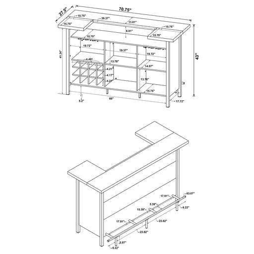 Lampton - Freestanding Home Bar - Oak Furniture Max