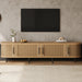 70" TV Stand With Doors, Construction For TVs Up To 80" - Natural Wood Hearth and Haven