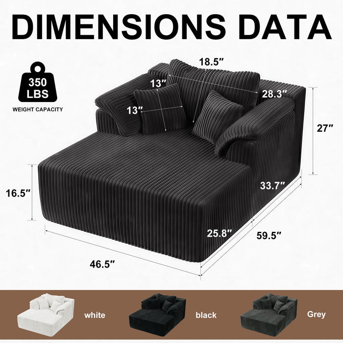 Chaise Lounge Chair, Deep Seat Sleeper Couch For Living Room Home Essentials