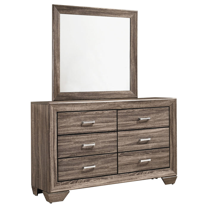 Holmgren - 6 Drawer Dresser With Mirror - Taupe Furniture Max