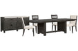 Plum Creek - 6 Piece Extendable Trestle Dining Table Set Magnussen Furniture