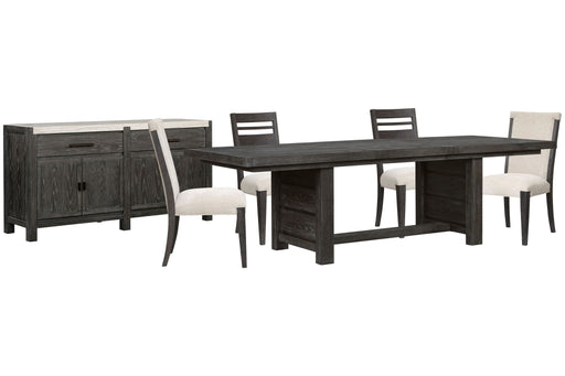 Plum Creek - 6 Piece Extendable Trestle Dining Table Set Magnussen Furniture