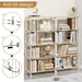 5 Tier Industrial Bookshelf, Tall Bookcase With Open Design, Vintage Storage Organizer Home Essentials