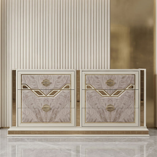 Omari - 6 Drawer Dresser - Beige Matrix Furniture Group