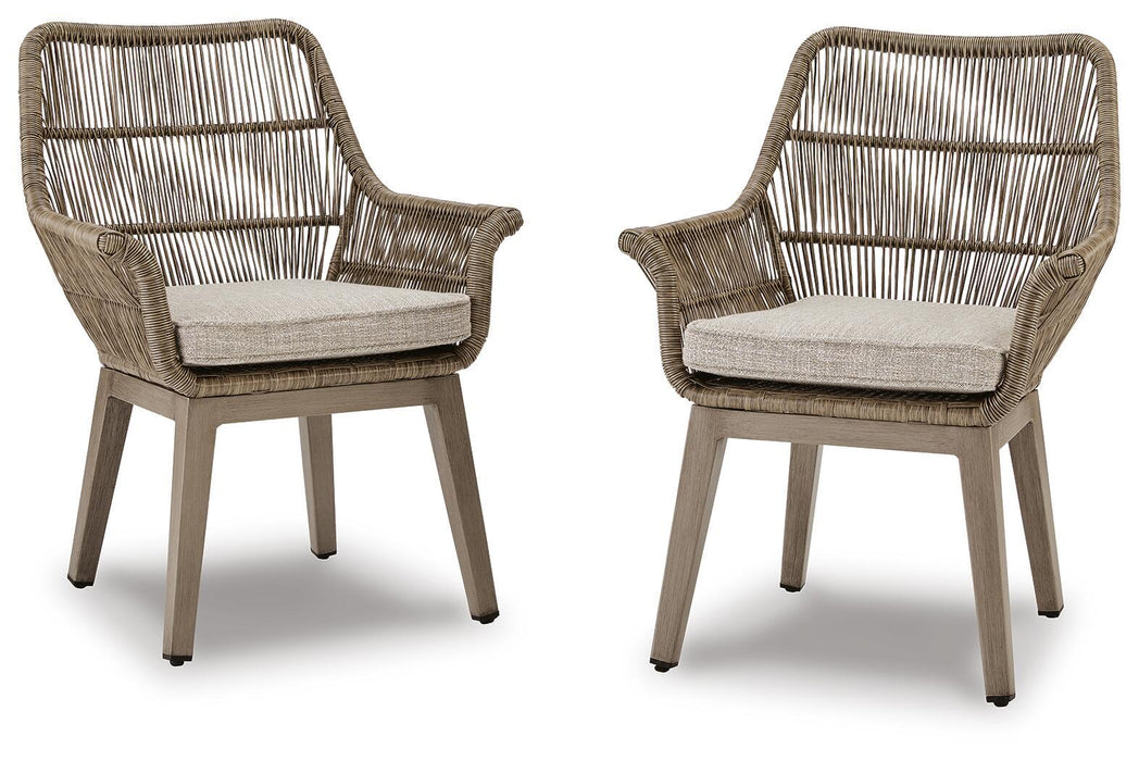 Beach Front - Arm Chair With Cushion (Set of 2) - Beige Signature Design by Ashley®