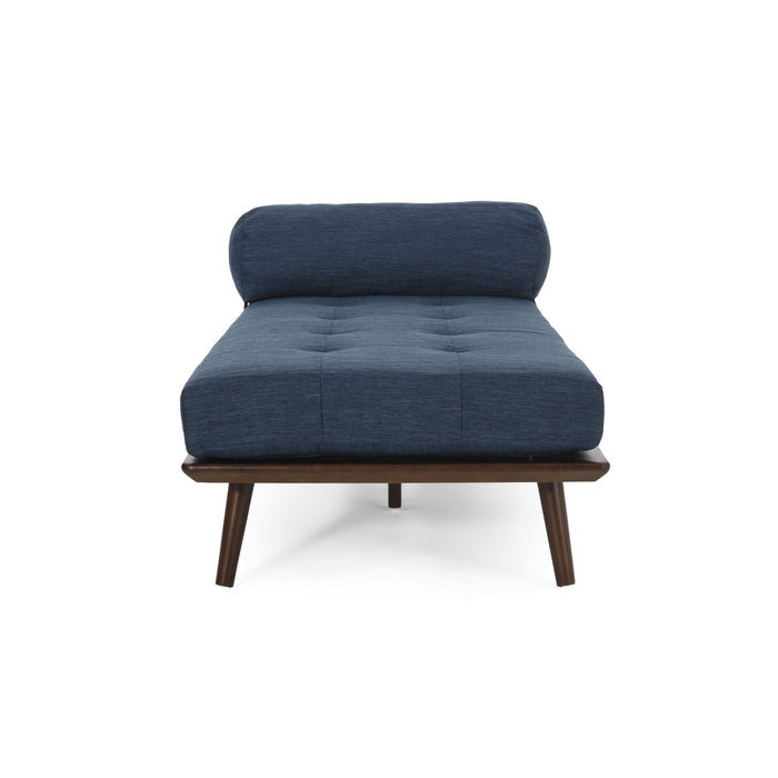 Chaise Lounge - Navy Blue - Leather