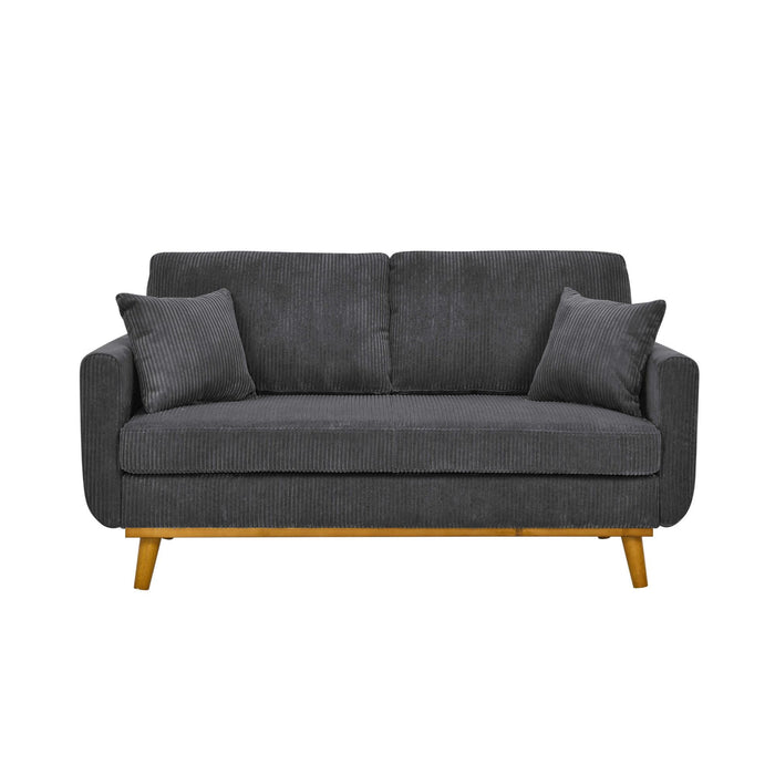 Upholstered Loveseat With Arms And Pillows Home Essentials