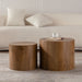 Round Nesting Coffee Table For Small Living Room (Set of 2) - Brown / Wood Home Essentials