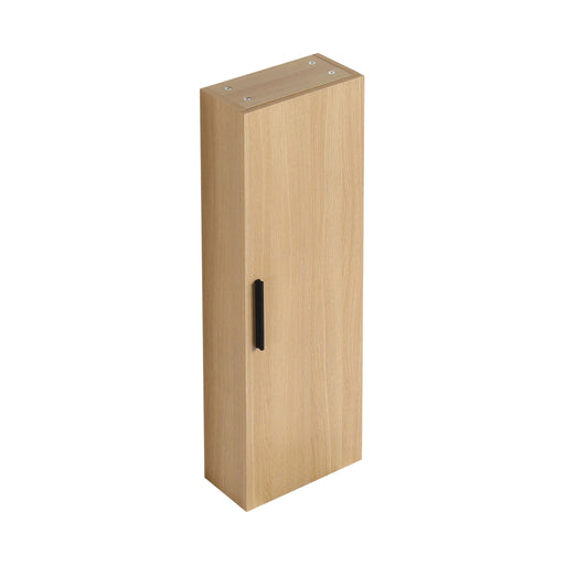 Tall Floating Bathroom Side Cabinet, Wall Mounted Single Door Storage - Light Oak Home Essentials
