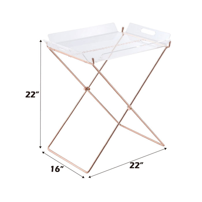 Cercie - Tray Table - Clear Acrylic & Copper ACME