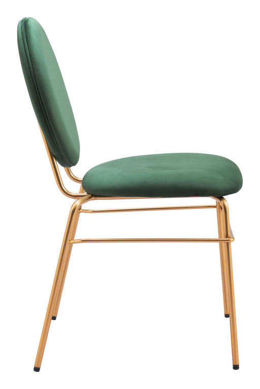 Odessa - Dining Chair (Set of 2) - Green / Gold Zuo Modern