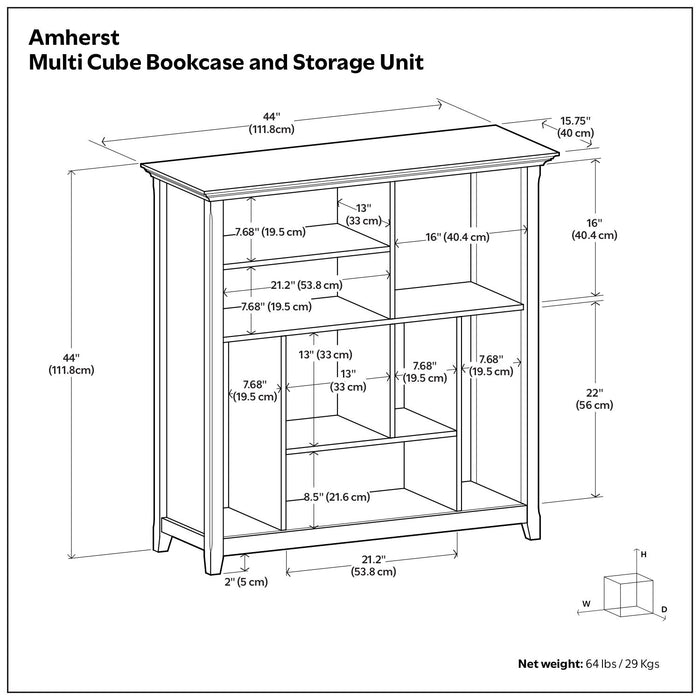 Amherst - Multi Cube Bookcase And Storage Unit Simpli-Home