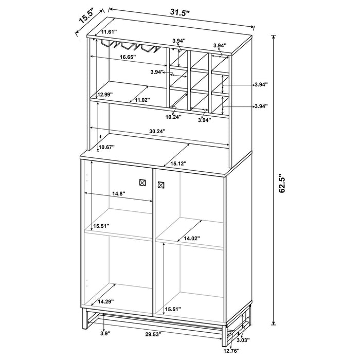Harlie - 2 Door Wine Cabinet - Oak Furniture Max