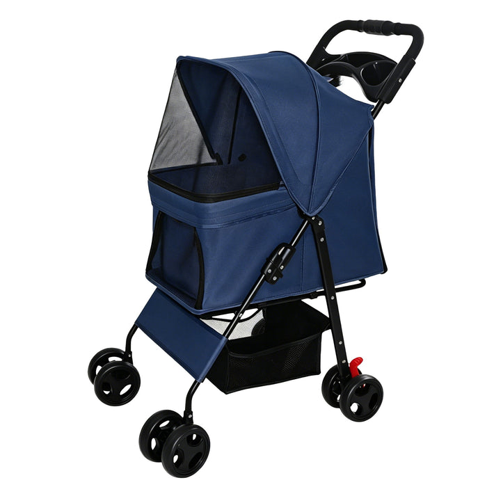Foldable Pet Stroller For Small Dogs And Cats With Multi Functional Tray Daily Nest