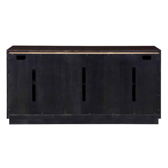 Geranio - Console Cabinet - Metallic Silver & Walnut ACME