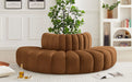 Arc - Velvet 4 Piece Modular Sofa - Saddle Meridian Furniture