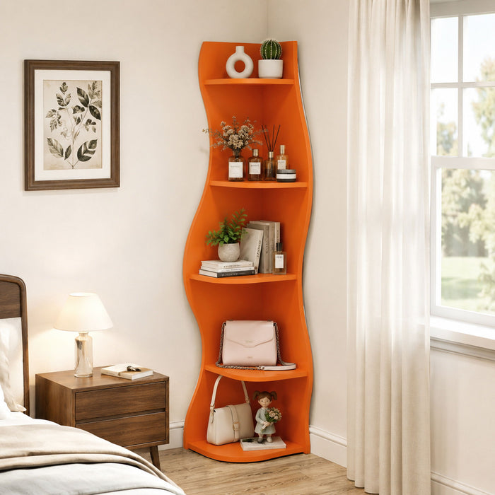5 Tier S - Shaped Corner Shelf For Living Room Home Essentials