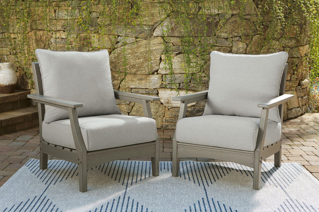 Visola - Lounge Chair w/Cushion (Set of 2) - Gray Signature Design by Ashley®
