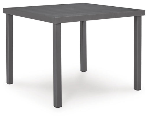 Rocky Creek - Square Dining Table With Umbrella Option - Gray Signature Design by Ashley®