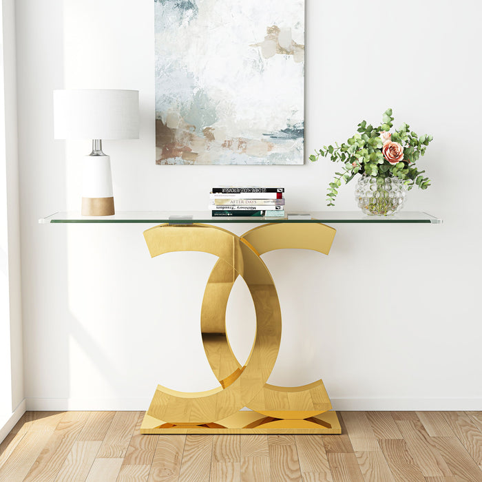 Dual C - Shaped Console Table Home Essentials