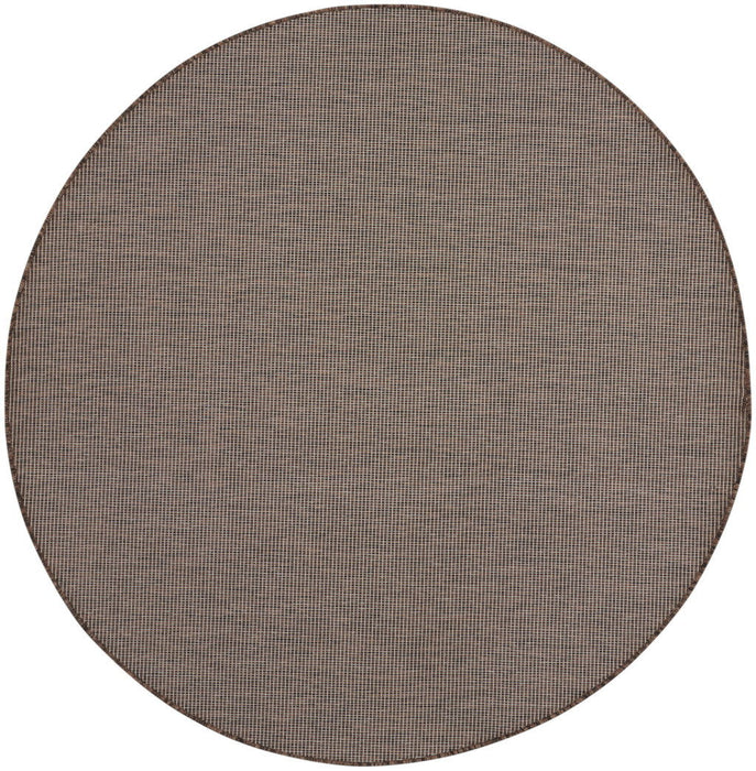 6' Round Power Loom Area Rug - Brown